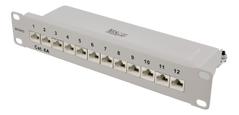 DELTACO Patch Panel 12 Port Cat. 6A Grey