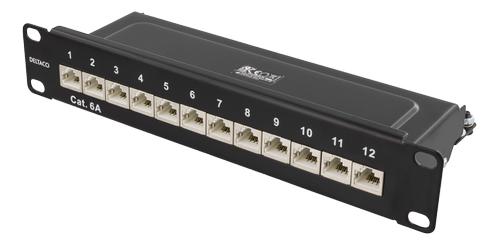 DELTACO Patch Panel 12 Port Cat. 6A Black (10-PATCH15)