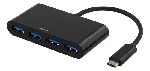 DELTACO USB C Hub with 4ports USB 3.1 Gen1 black (USBC-HUB2)