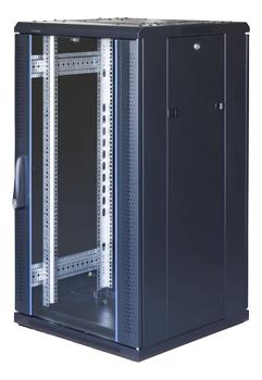 TOTEN G9, 19" golvskåp, 22U, 600x600, glas fram, metall bak, svart (G6.6622.9001)