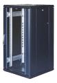 TOTEN G9, 19" golvskåp, 22U, 600x600, glas fram, metall bak, svart