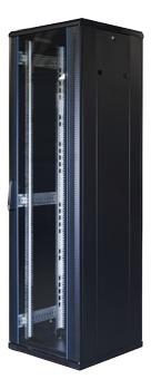 TOTEN G6, 19" floor cabinet, 42U, 600x600, glass front door, black (G6.6642.9801)