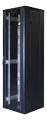 TOTEN G6, 19" golvskåp, 42U, 600x600, glas fram, perforerad bak, svart