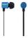 STREETZ stereo headset, in-ear, mic with volume, blue