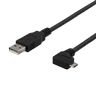 DELTACO USB-A to Micro USB, left-tilted, 2m, black