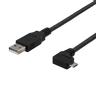 DELTACO USB-A to Micro USB, left-tilted, 2m, black