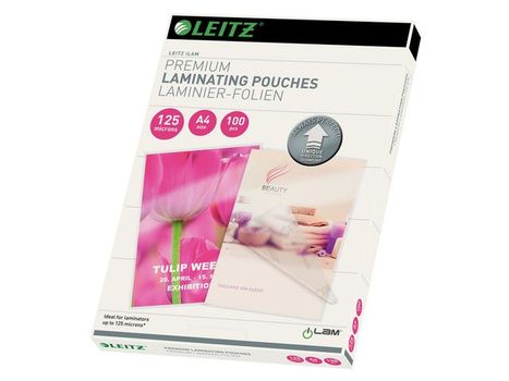LEITZ iLAM Premium Laminating Pouches A4 125 Microns (Pack 100) 74810000 (74810000)