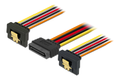 DELOCK SATA cable, 15-pin power - 2x15-pin receptacle, 0.15m