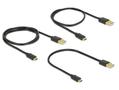 DELOCK USB Kabel Delock A -> Micro-B St/St Set 3Stk. schwarz