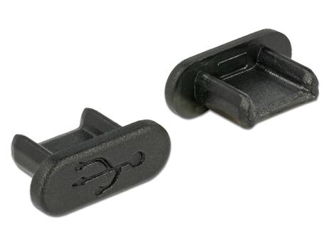 DELOCK Dust Cover for USB 2.0 Micro-B female without grip 10 pieces black (64007)