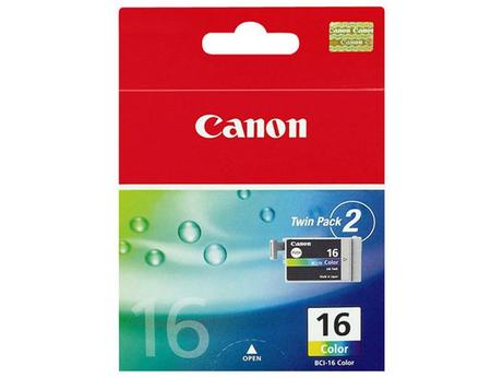 Canon BCI-16 - 2-pack - gul, cyan, magenta - original - blekkbeholder - for i90; PIXMA iP90, iP90v, mini220; SELPHY CP500, DS700, DS810 (9818A002)