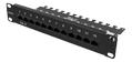 DELTACO Patch panel, 12 ports, Cat6, UTP, black