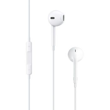 APPLE EarPods med fjernkontroll og mik 3.5mm minijack, in-ear, kablet fjernkontroll og mik, kompatibel,  Hvit (MNHF2ZM/A)