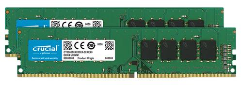 CRUCIAL 32GB DDR4 Kit UDIMM 2x288, 2666MHz, CL19 DR x8 (CT2K16G4DFD8266)