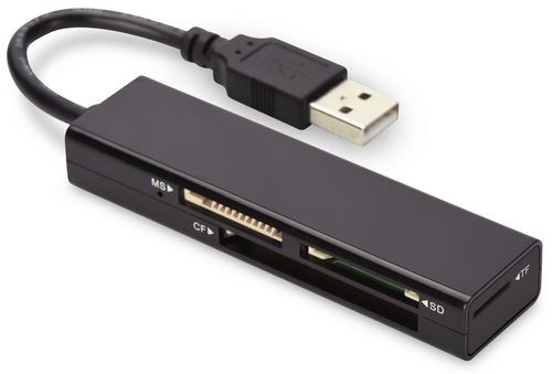 EDNET USB 2.0 MULTI CARD READER INCL. POWER SUPPLY BLACK/ MATT (85241)