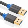 DELEYCON USB 3.0 kabel, 1,0m, USB-A: Han - USB-A: Han, Sort
