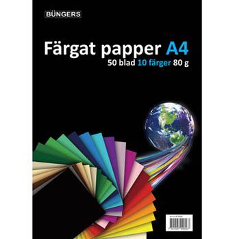 Bünger Farvet papir A4 80g assorteret 50 ark (875080*10)