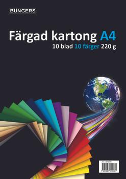 Bünger Farvet papir A4 220g assorteret 10 ark (875220*10)