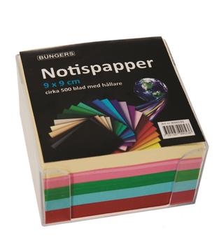 Bünger Notisbox 9x9cm 500ark färg (9090599*10)