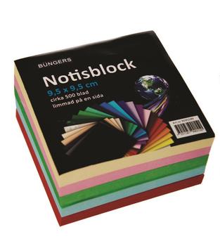 Bünger Notisblock limmad 95x95mm färg (9595599*10)