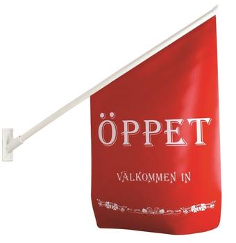 Bünger ""Flagga """"Öppet"""" röd med vit text"" (441002)
