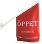 Bünger ""Flagga """"Öppet"""" röd med vit text""