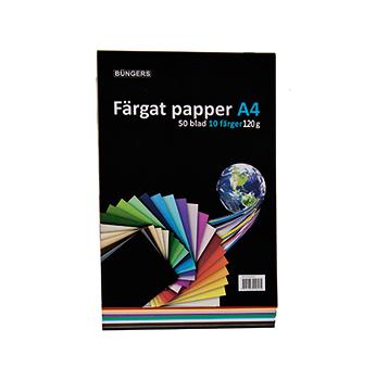 Bünger Färgat papper A4 120g sorterat 50/fp (875120)