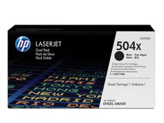 HP 504X 2-pakning høy kapasitet svarte originale LaserJet-tonerkassetter