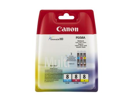 CANON n CLI-8 - 0621B029 - 1 x Yellow,1 x Cyan,1 x Magenta - Multipack - Ink tank - For PIXMA iP6600D, iP6700D, Pro9000, Pro9000 Mark II (0621B029)