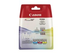 CANON CLI 521 Multipack - Blekkbeholder - 1 x gul, cyan, mag