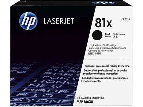 HP 81X - CF281X - 1 x Black - Toner cartridge - High Yield - For LaserJet Enterprise Flow M630, Flow MFP M630, M605, M606, M630, MFP M630 (CF281X)