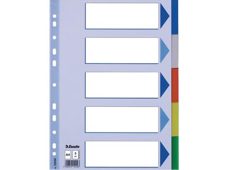 ESSELTE Faneblade PP A4 5-delt Flerfarvet Esselte (15259)
