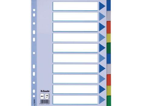 ESSELTE Faneblade PP A4 10-delt Flerfarvet Esselte (15261)