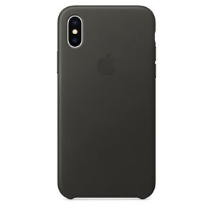 APPLE iPhone X Leather Case - Charcoal Gray (MQTF2ZM/A)