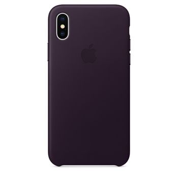 APPLE iPhone X Leather Case - Dark Aubergine (MQTG2ZM/A)