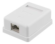 DELTACO shielding network wall socket, Surface FTP 1xRJ45, Cat6A, white (VR-220)