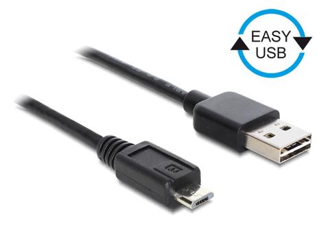 DELOCK Cable EASY-USB 2.0 Type-A > Micro-B male 50 cm black (85156)