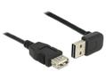 DELOCK Cable USB AM-AF 2.0 0.5m Black Angled Left/Right USB-A Easy-USB