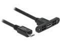 DELOCK USB-Kabel 2.0 Micro B -> Micro-B Bu/St Einbau 0,25m