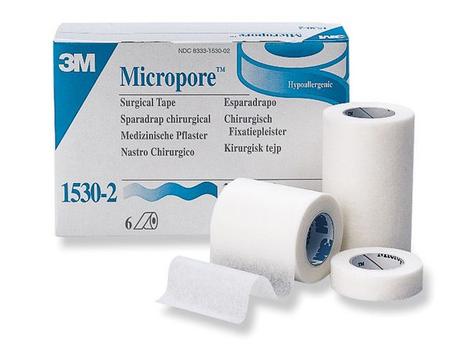 MICROPORE Tape 3M Micropore hvit 25mmx9,1m (12) (15301)