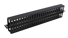 DELTACO 19" 1U Plastic Cable Management, double side