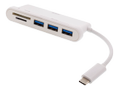 DELTACO USB-C hub, 3x USB-A 3.1, 1x SD