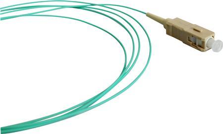 SOLAR PLUS Pigtail SC 50/125 OM3 multimode,  præ-termineret konnektor,  længde: 2,0 meter (S2SCOM3E-AQ)