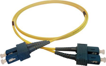 SOLAR PLUS Patchkabel SC-SC 9/125 OS2 singlemode,  duplex, længde: 0,5 meter, farve: gul med LSZH kappe (S0.5SCSC09DYE)