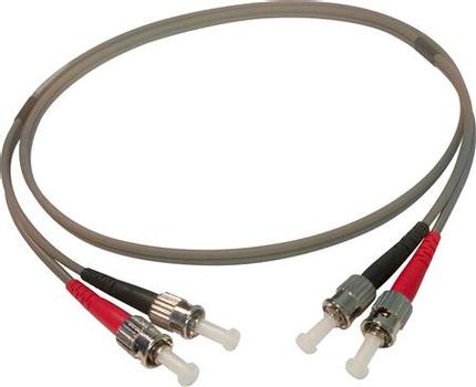 SOLAR PLUS Patchkabel ST-ST 62,5/125 OM1 multimode,  duplex, længde: 5,0 meter, farve: grå med LSZH kappe (S5STST62DGY)