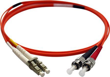 SOLAR PLUS Patchkabel LC-ST 50/125 OM2 multimode,  duplex, længde: 3,0 meter, farve: orange med LSZH kappe (S3LCST50DOR)