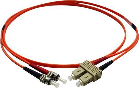 SOLAR PLUS Patchkabel SC-ST 50/125 OM2 multimode,  duplex, længde: 5,0 meter, farve: orange med LSZH kappe (S5SCST50DOR)