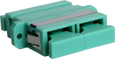 SOLAR PLUS Adapter SC duplex OM3 multimode,  farve: aqua (SSCUPHBRD-AQ)