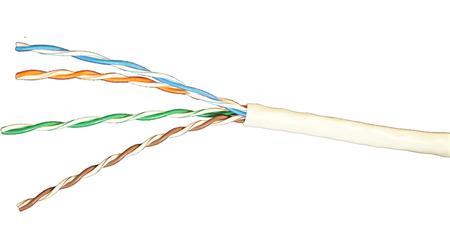 SOLAR PLUS Datakabel kat5e U/UTP (4x2xAWG24),  blød leder, farve: hvid med PVC kappe, 305 m boks (DK-PC5EUW.305)