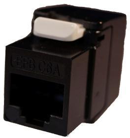 SOLAR PLUS Konnektor kat 6A UTP keystone, tool-less,  farve: sort (DK-KS6AUB)